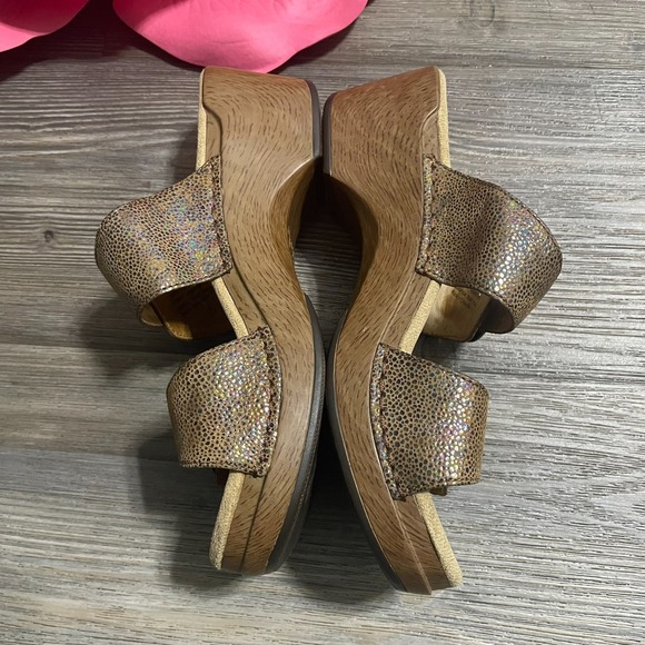 DANSKO Sophie Sandals Metallic Iridescent Leather Clogs Comfort EUR 38/ US 7.5 - Picture 6 of 12